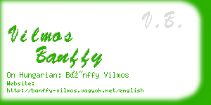 vilmos banffy business card